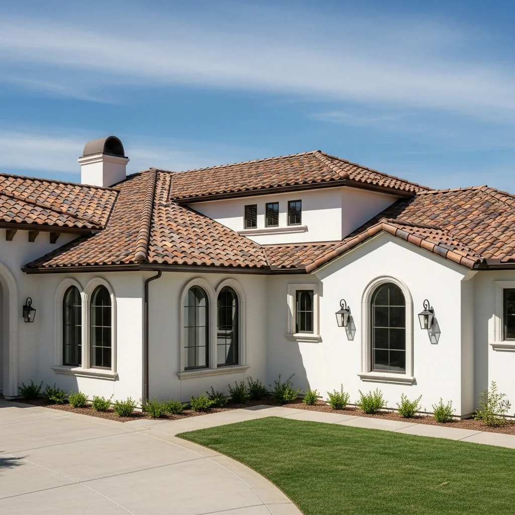 Top 15 Metal Roof Aesthetic Ideas for Modern Homes 13 12. Stone-Coated Metal Roof Tiles