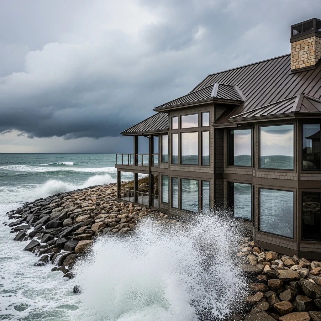 6. Storm-Resilient Design with Dark Bronze Standing Seam