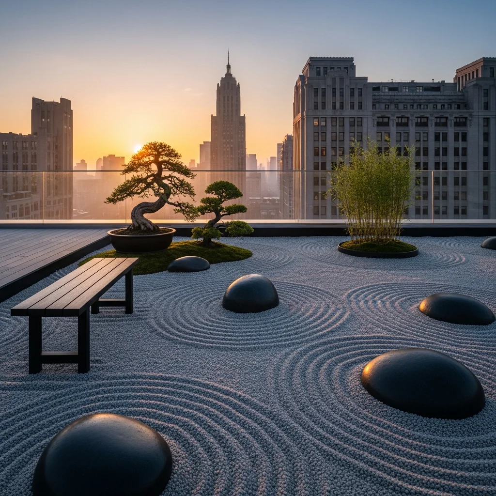 19 Breathtaking Rooftop Garden Deck Designs for Every Style 2 1. The Urban Oasis Zen Garden