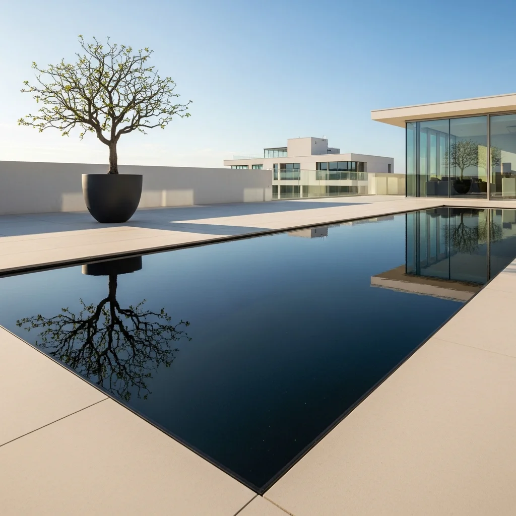Top 11 Contemporary Minimalist Rooftop Terrace Designs 8 7. Water Features & Reflecting Pools