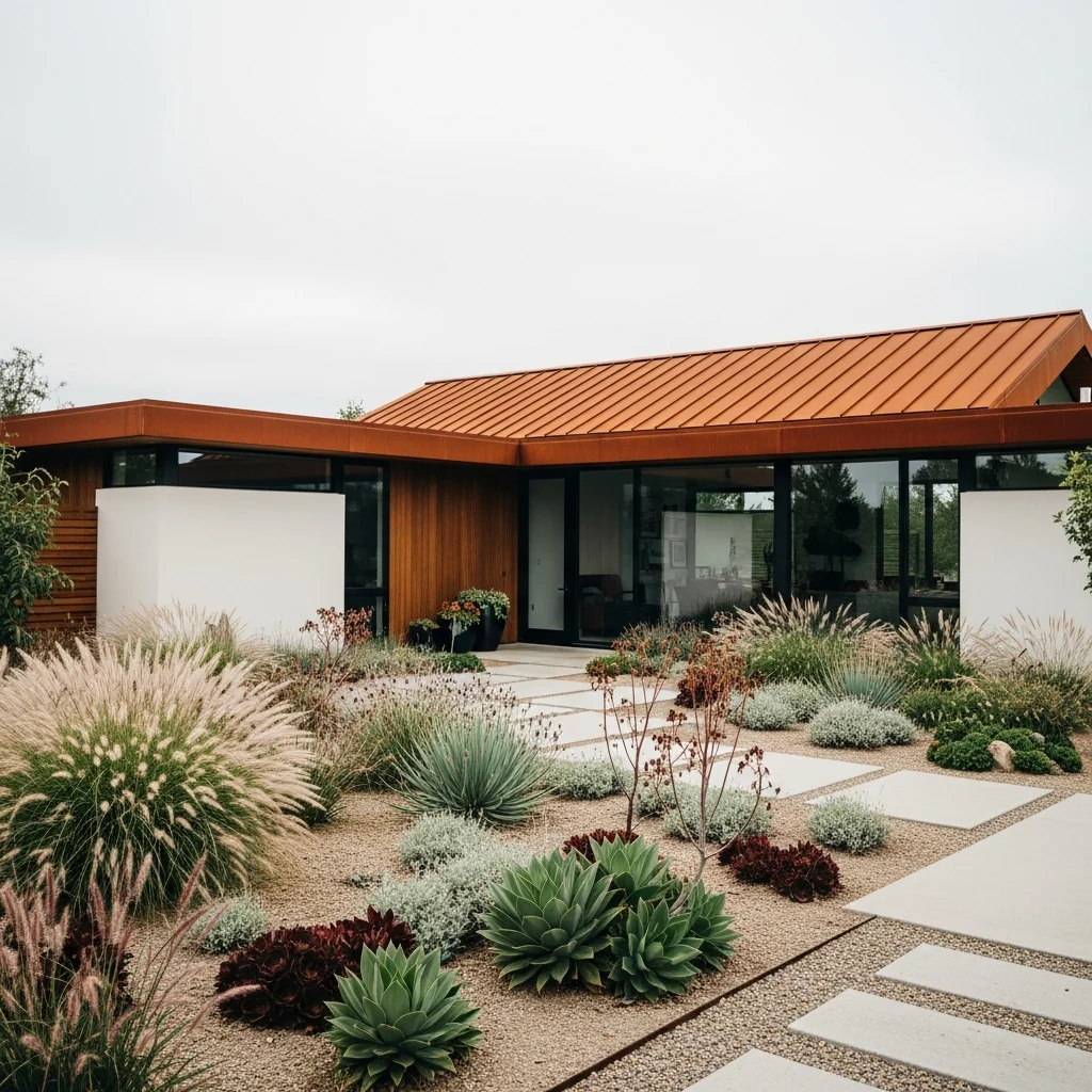 Top 15 Metal Roof Aesthetic Ideas for Modern Homes 5 4. Weathered Corten Steel Panels
