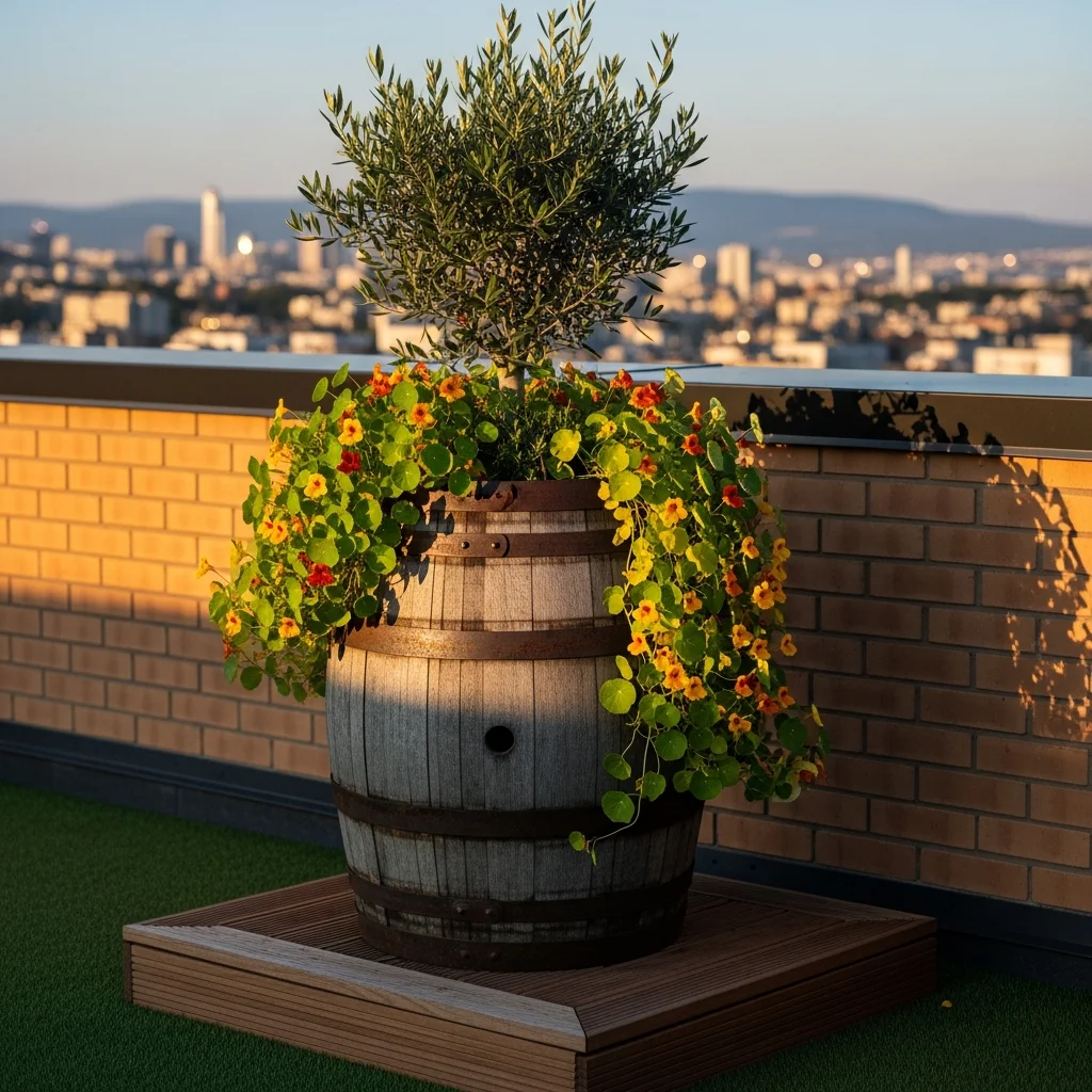 10. Whiskey Barrel Planters