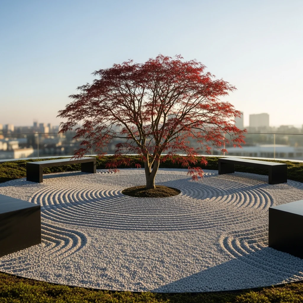 Top 11 Contemporary Minimalist Rooftop Terrace Designs 11 10. Zen-Inspired Simplicity