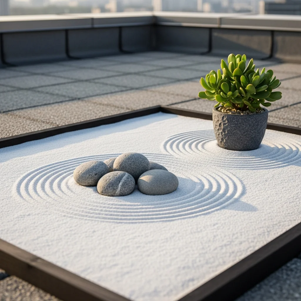 Top 17 Rooftop Garden Design Ideas for small Spaces! 16 16. Zen Rock & Sand Gardens