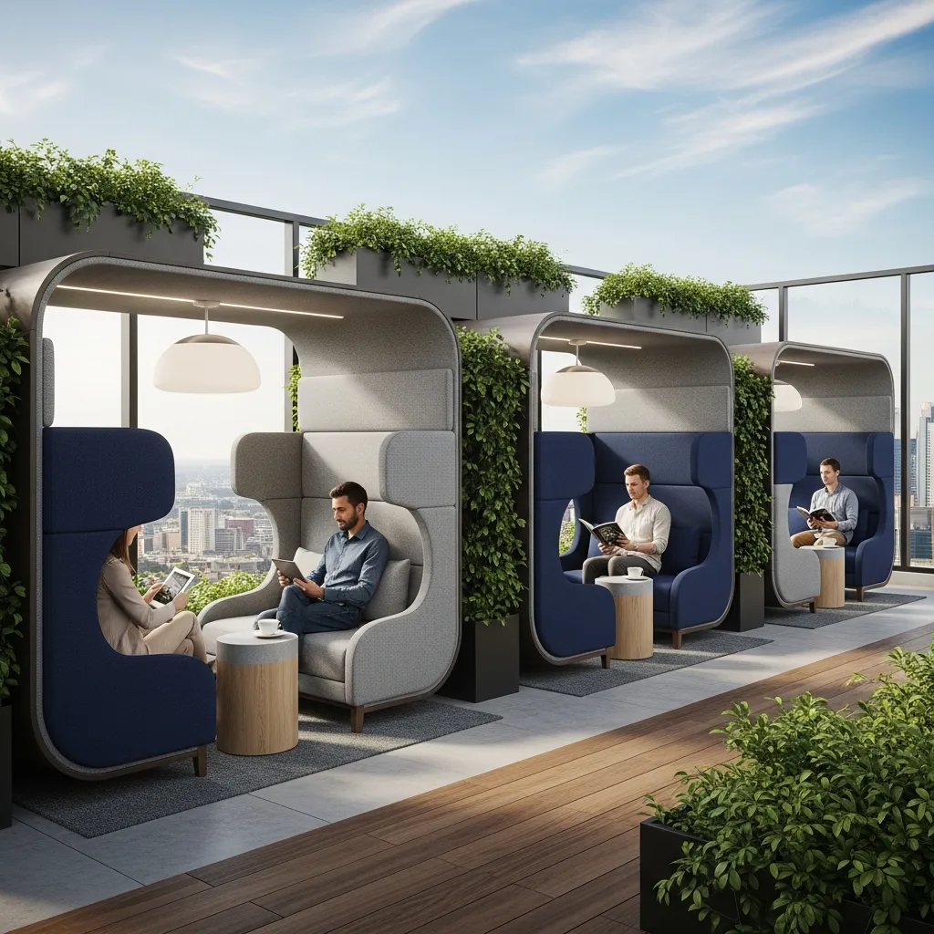 Top 25 Modern Rooftop Seating Areas That Will Elevate Your Space! 25 24. Acoustic Privacy Zones