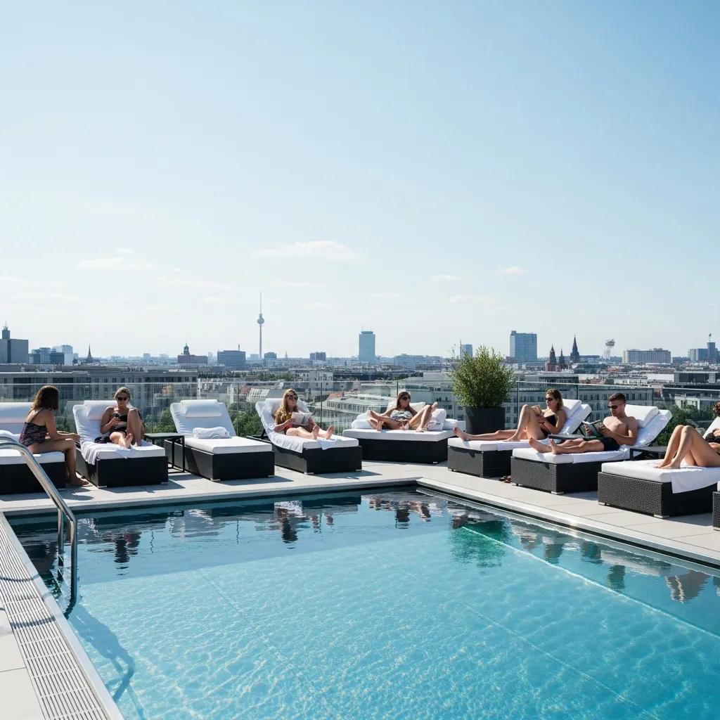 Top 19 Rooftop Pool Decks Around the World You Need to See! 12 11. Amano Hotel, Berlin, Germany