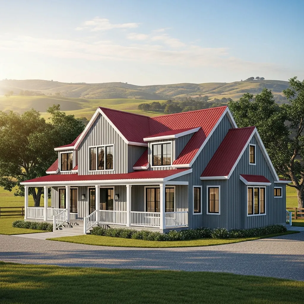 7. Barn Red Metal Roof