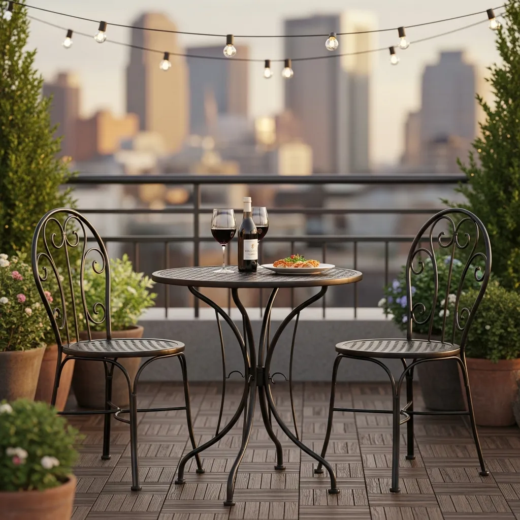 Top 11 Rooftop Patio Design Ideas for Small Spaces 6 5. Compact Dining & Bar Setups