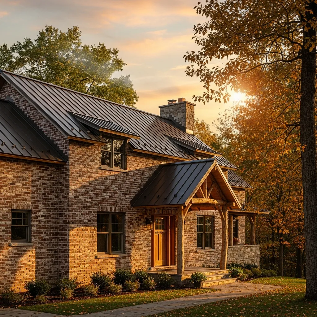 3. Dark Bronze and Rustic Red/Brown Brick