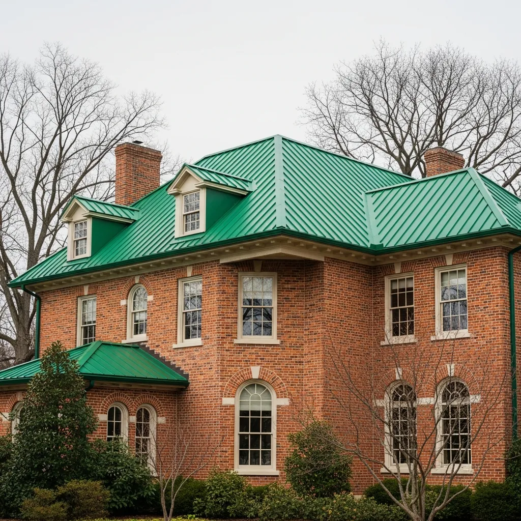 15. Emerald Green Roof & Exposed Brick