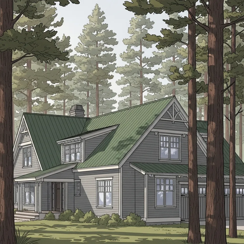 15. Evergreen Metal Roof