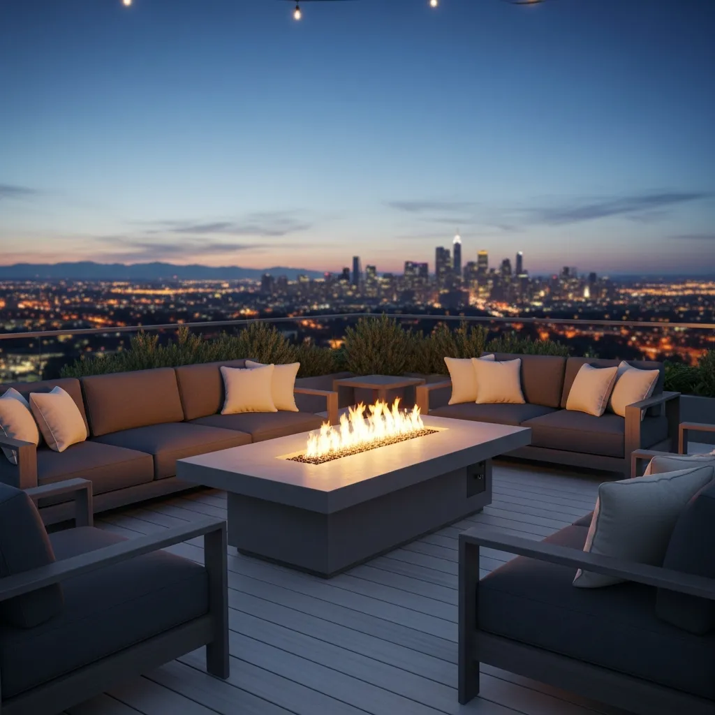 6. Fire Pit Coffee Table