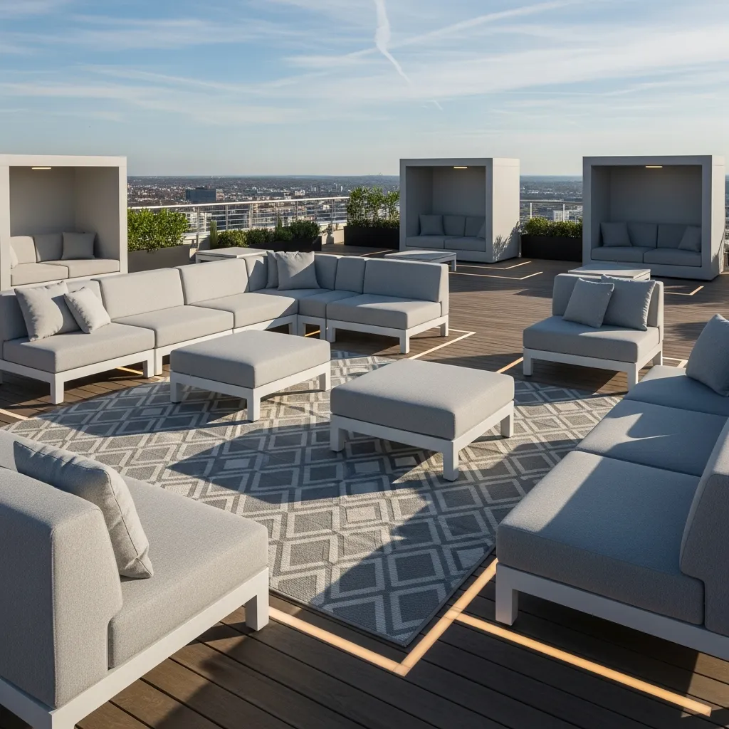 Top 17 Rooftop Seating Area Designs That Will Elevate Your Outdoor Space 17 16. Flexible Modular Seating Zone