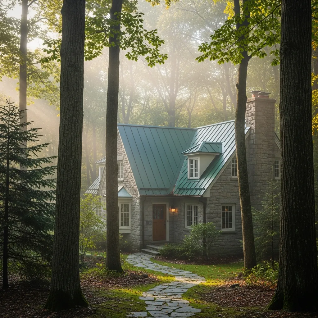 5. Forest Green Metal Roof