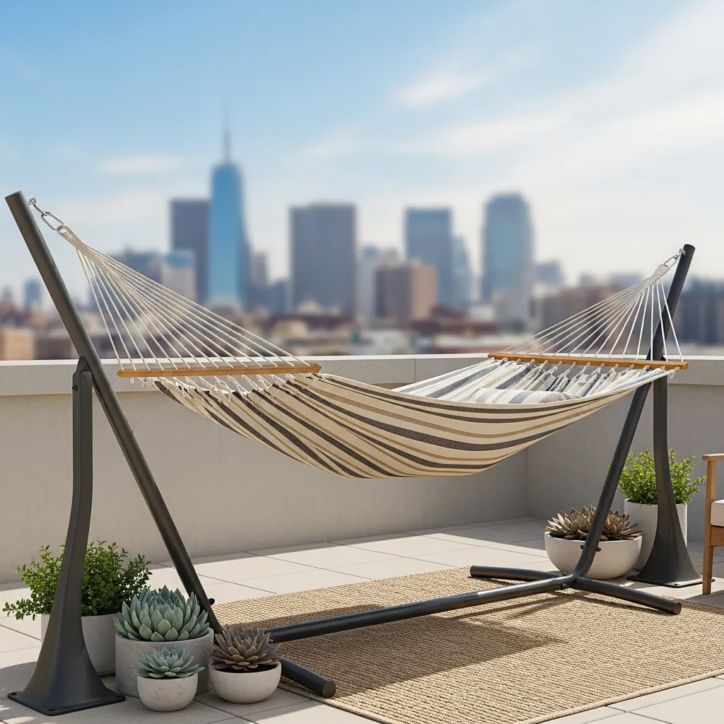 19 Dreamy Rooftop Seating Area Ideas to Inspire Your Space 13 12. Hammock Relaxation Spot