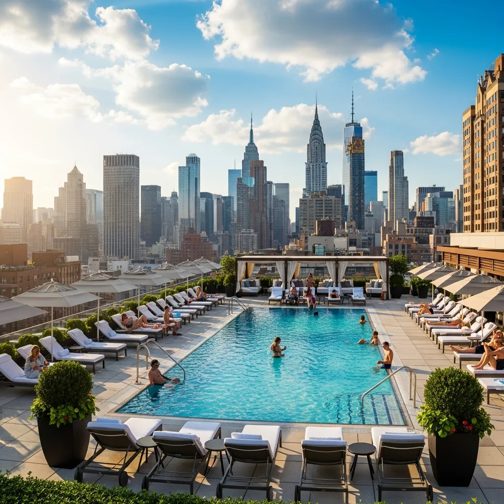 Top 19 Rooftop Pool Decks Around the World You Need to See! 4 3. Hotel Indigo Lower East Side, NYC, USA