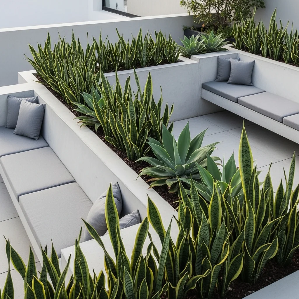 6. Integrated Planters & Seating