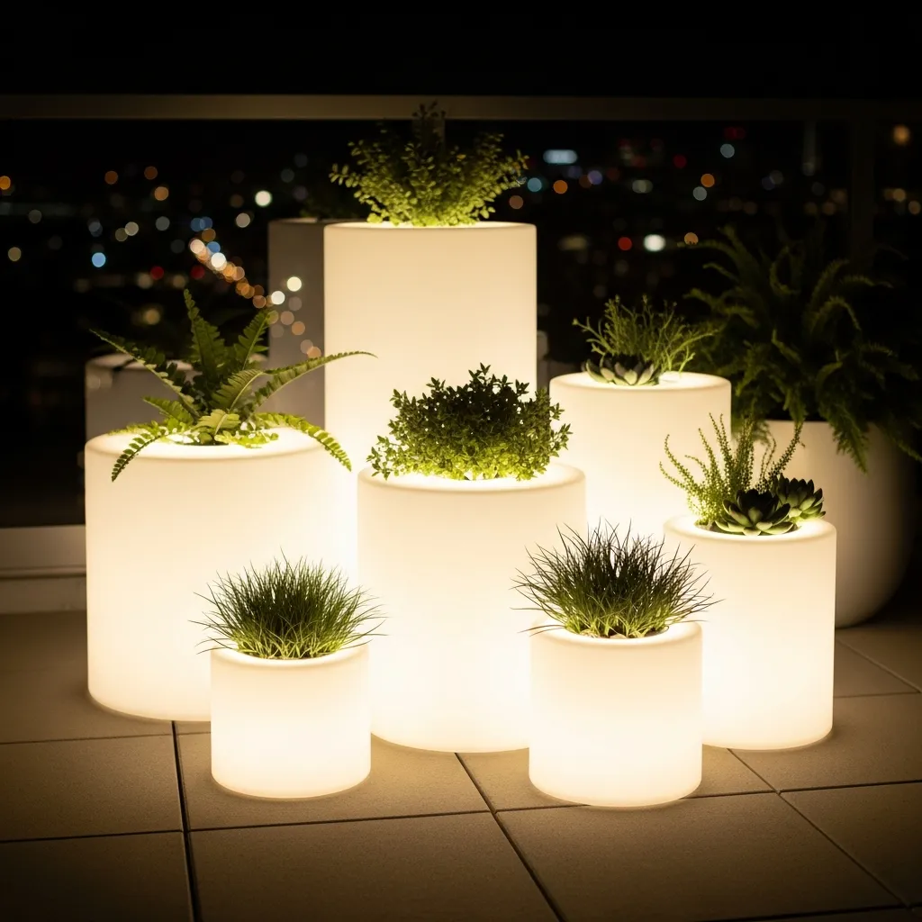 19. LED Illuminated Planters