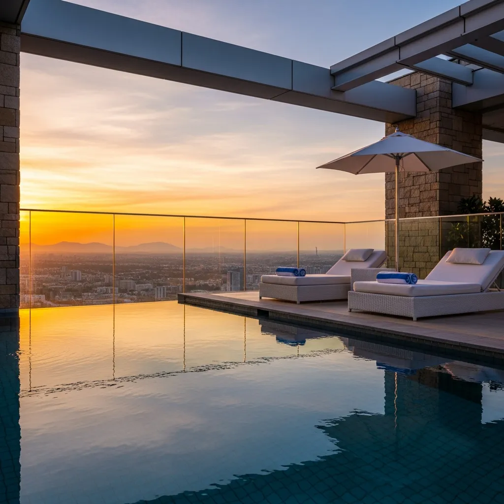 Top 17 Rooftop Seating Area Designs That Will Elevate Your Outdoor Space 8 7. Luxury Infinity Edge Poolside Perch
