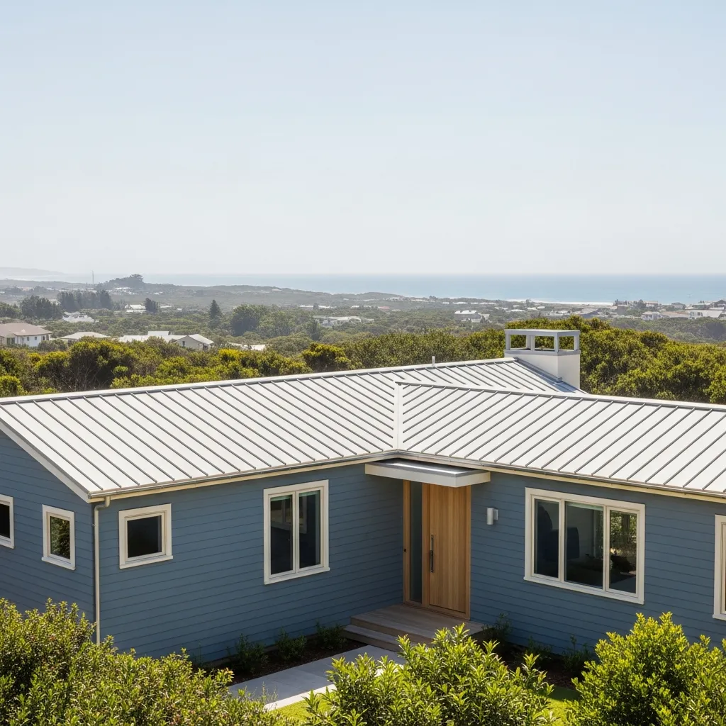 17 Timeless Neutral Color Schemes for Metal Roof Houses 18 17. Muted Blue-Gray with Cream Accents