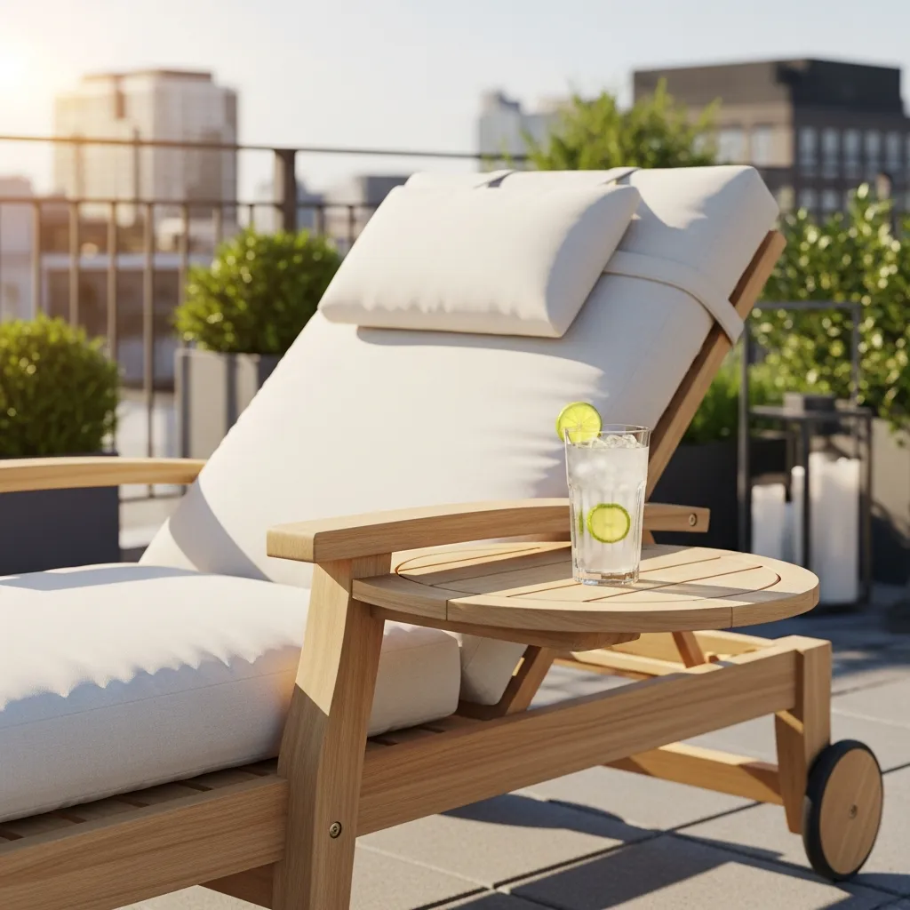 21. Outdoor Lounge Chair with Side Table