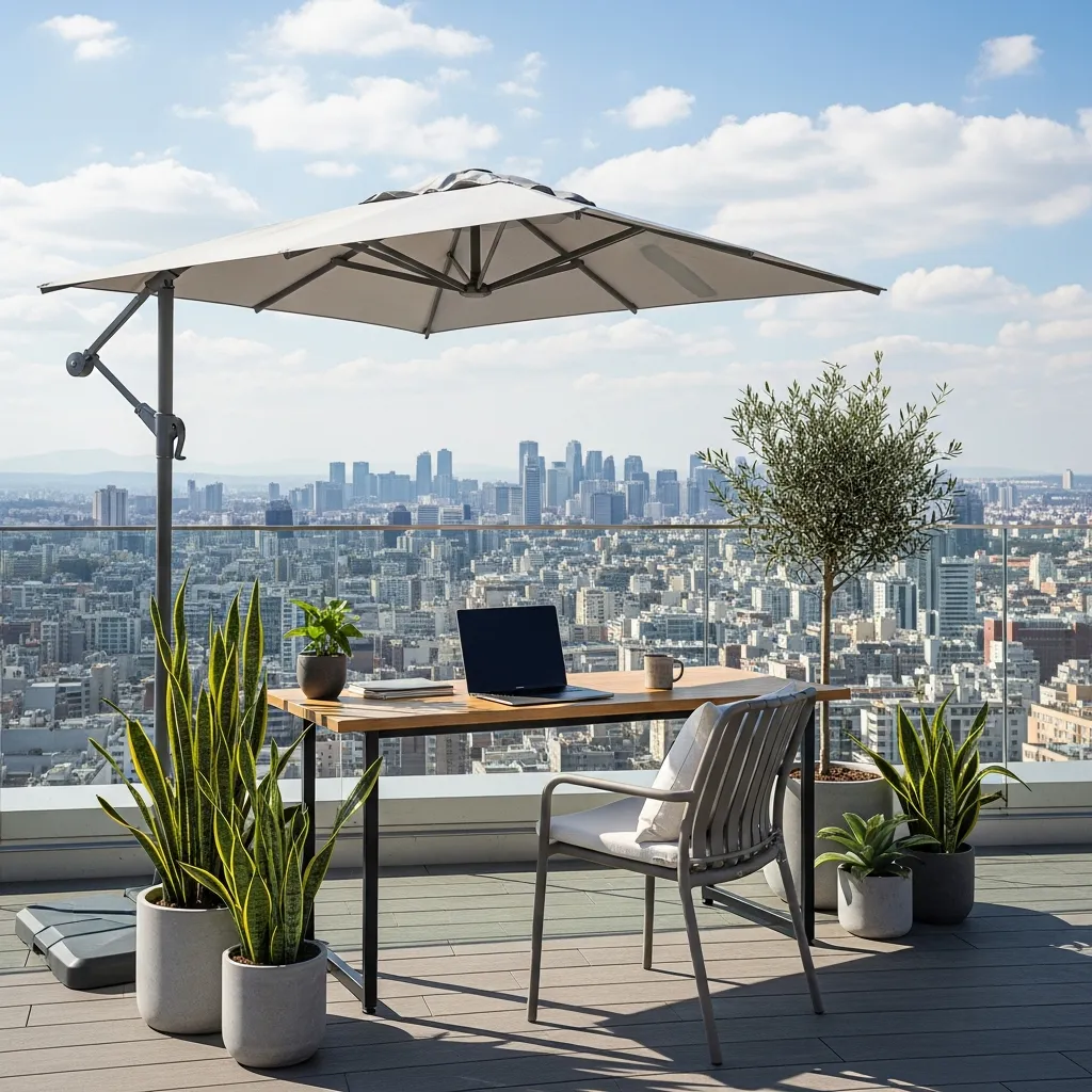 19 Dreamy Rooftop Seating Area Ideas to Inspire Your Space 14 13. Outdoor Office Perch