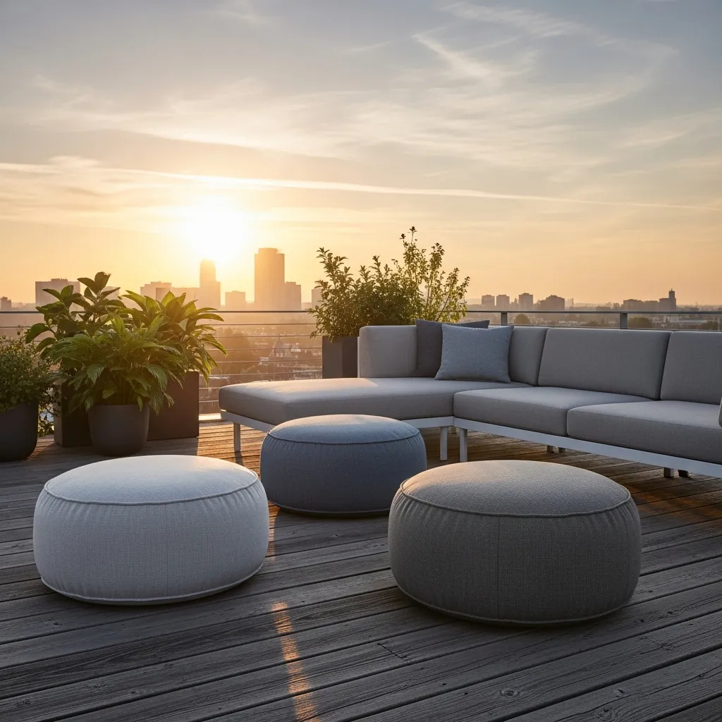 11. Padded Poufs/Ottomans