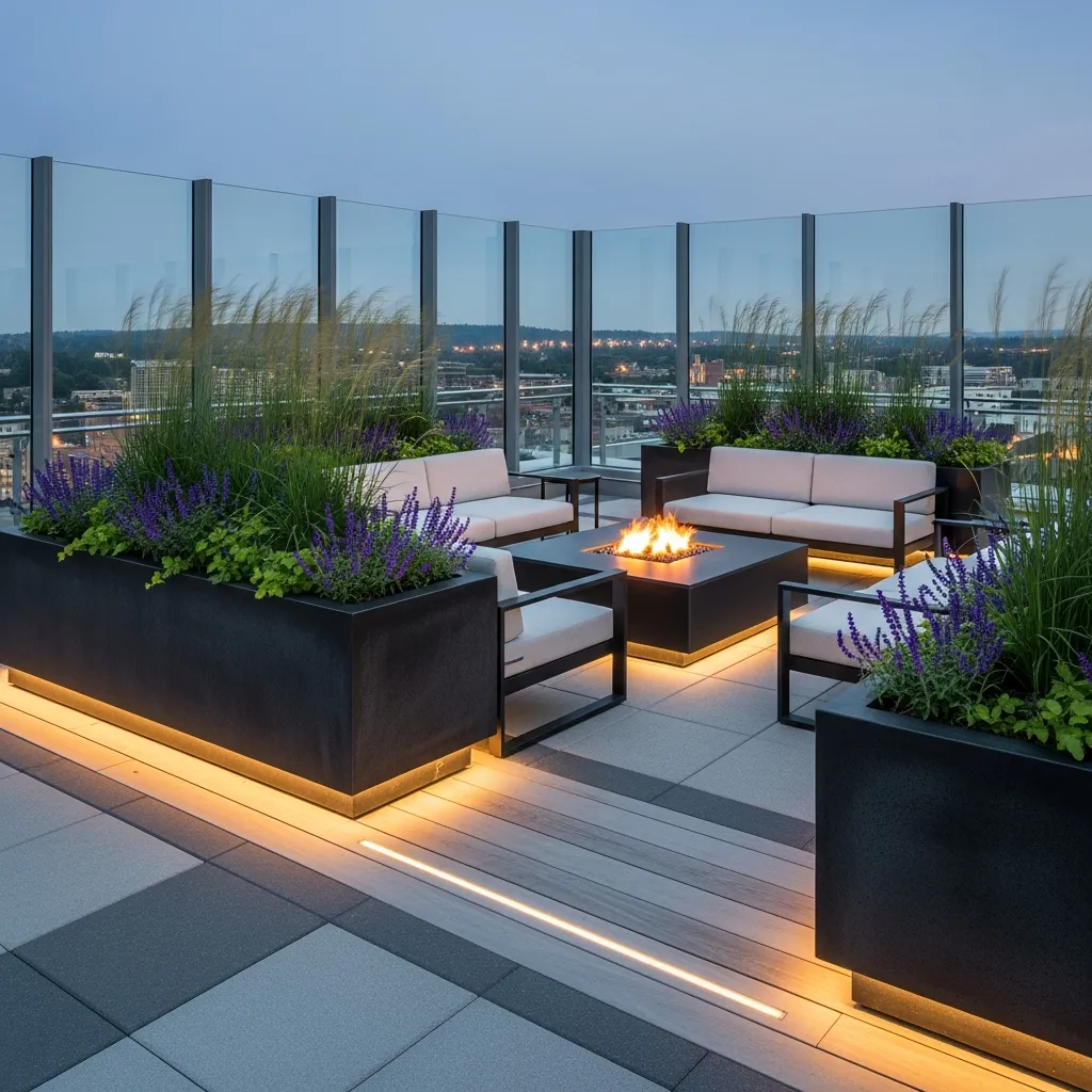3. Planter Boxes & Greenery