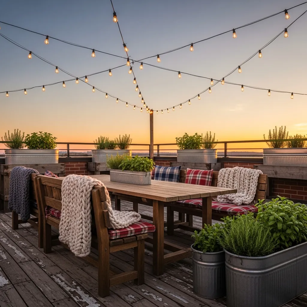 Top 17 Rooftop Seating Area Designs That Will Elevate Your Outdoor Space 10 9. Rustic Farmhouse Charm