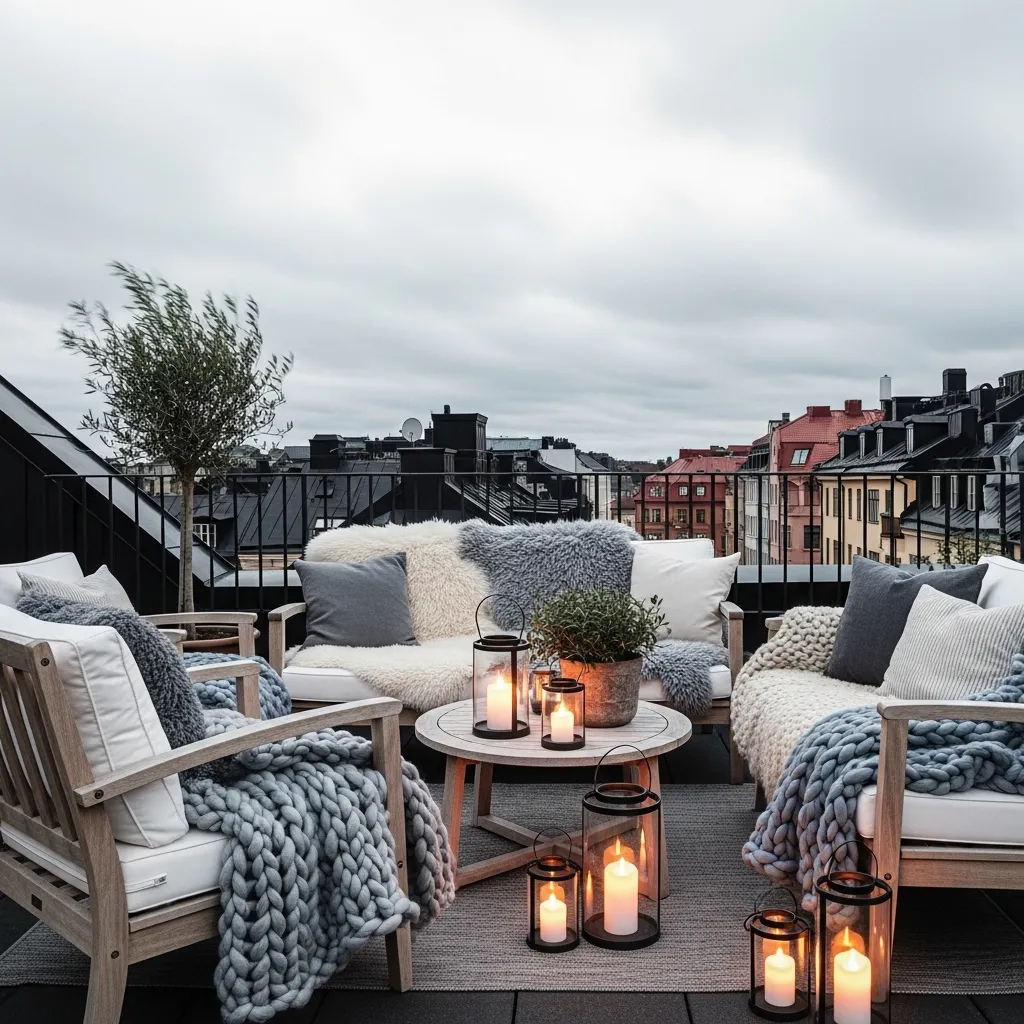 Top 17 Rooftop Seating Area Designs That Will Elevate Your Outdoor Space 12 11. Scandinavian Hygge Haven