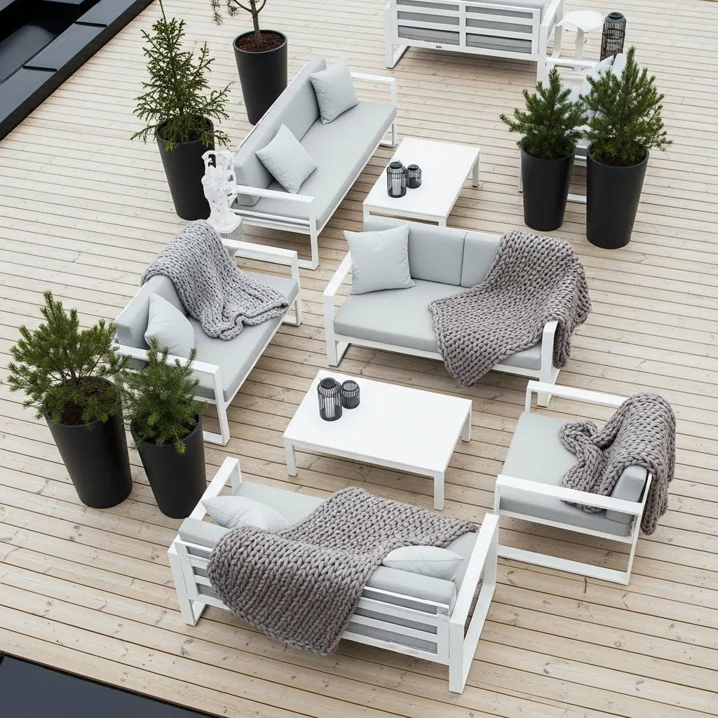 25 Breathtaking Rooftop Patio Lounge Designs for Your Dream Space 7 6. Scandinavian Serenity Spot