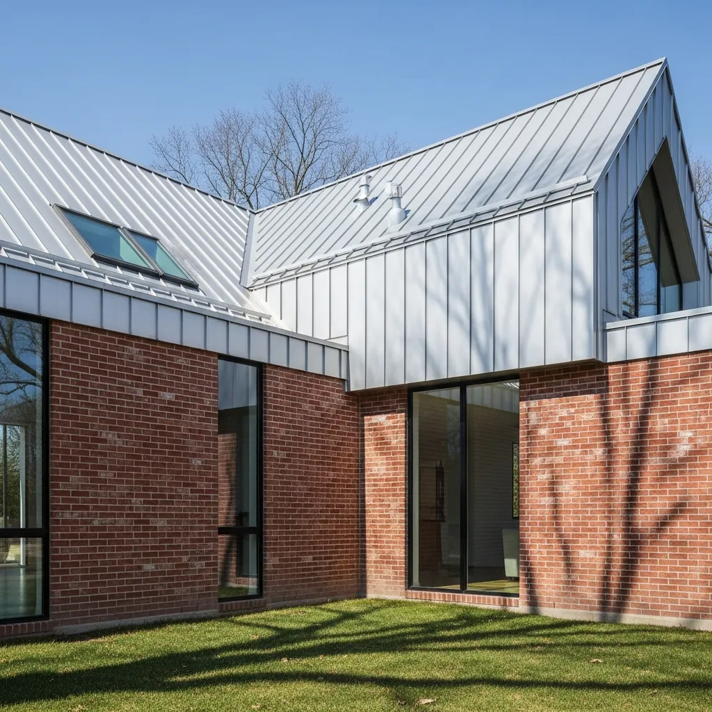 6. Silver/Galvalume and Modern Red Brick