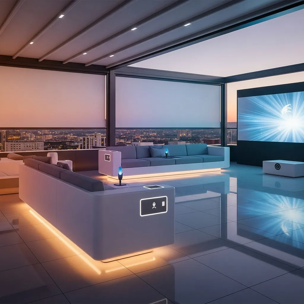Top 25 Modern Rooftop Seating Areas That Will Elevate Your Space! 26 25. Smart Tech Integrated Deck