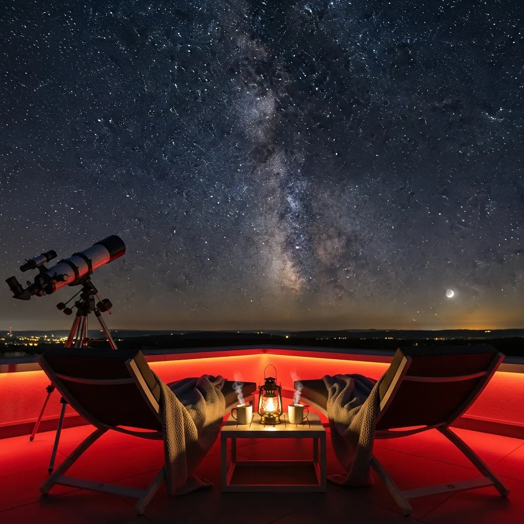 Top 17 Rooftop Seating Area Designs That Will Elevate Your Outdoor Space 14 13. Stargazer's Lounge with Telescopes