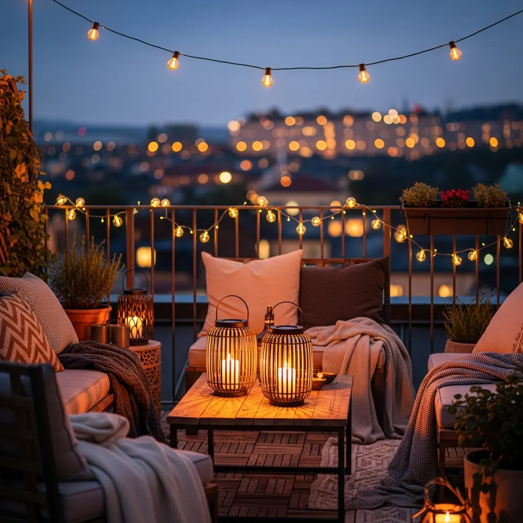 Top 11 Rooftop Patio Design Ideas for Small Spaces 5 4. Strategic Lighting for Ambiance
