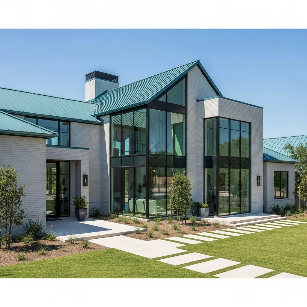 17. Teal and Light Gray Painted Brick