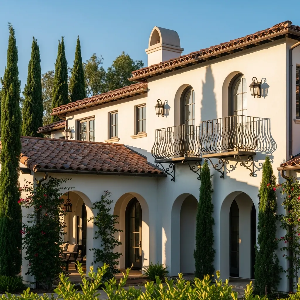 14. Terra Cotta Roof & Stucco White House