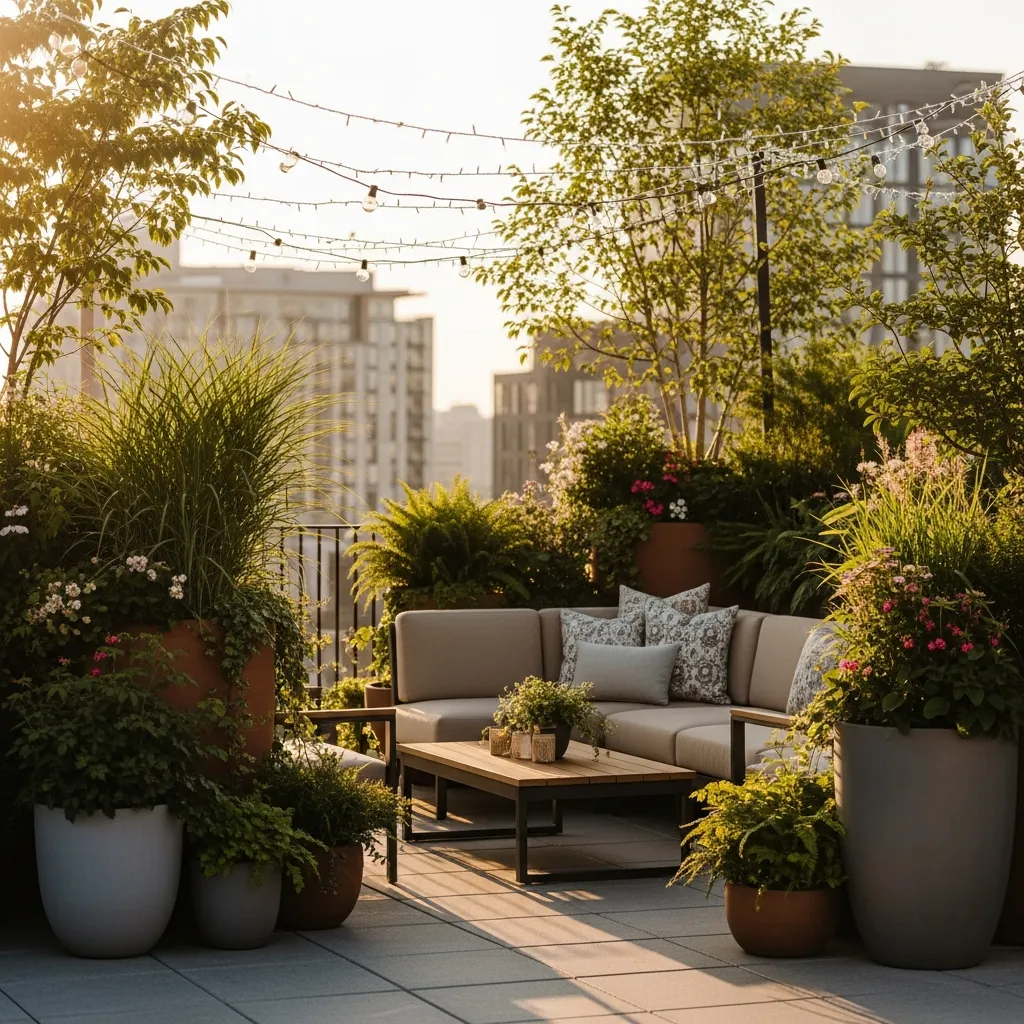 Top 17 Rooftop Seating Area Designs That Will Elevate Your Outdoor Space 2 1. The Urban Oasis with Lush Greenery