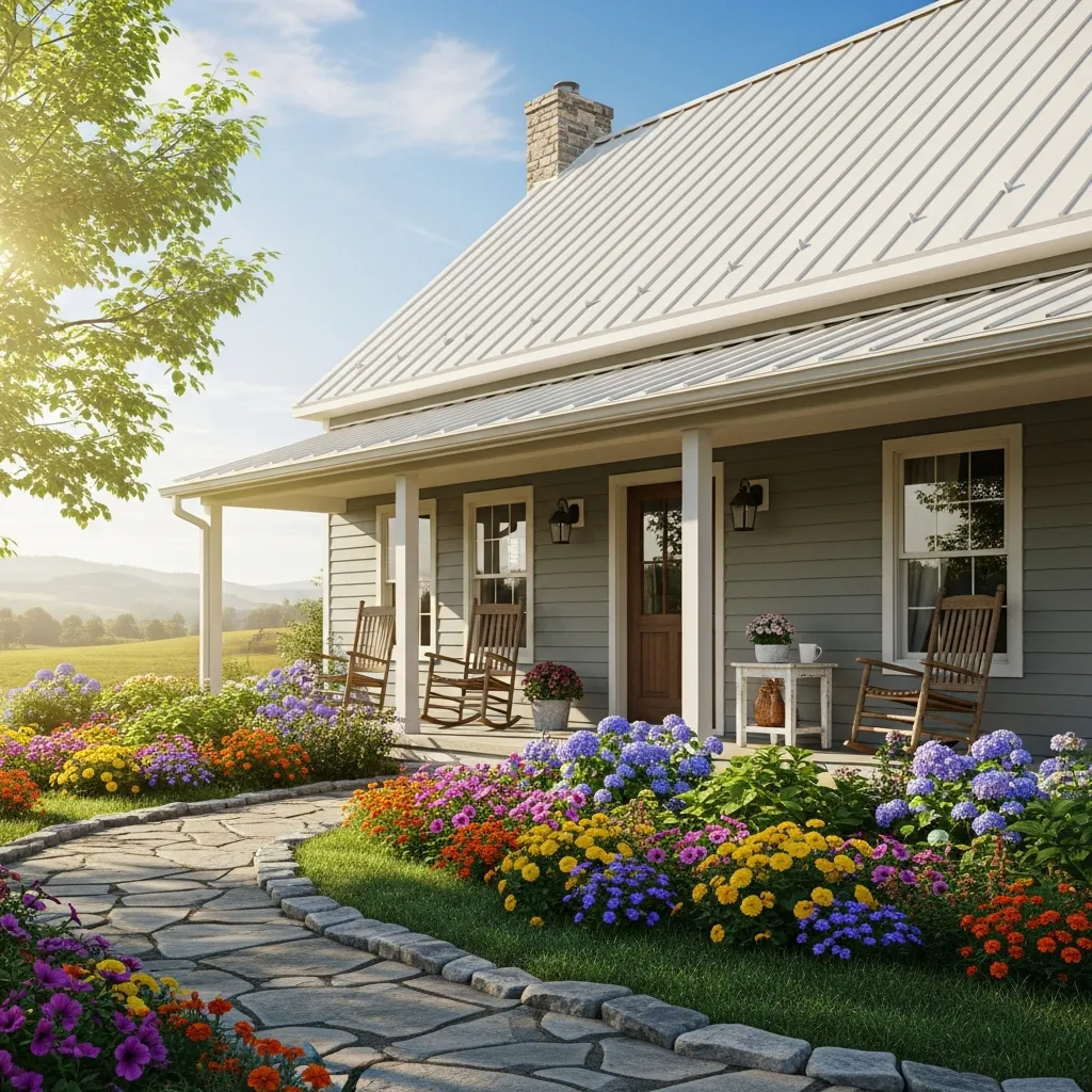 13. Warm White/Cream Metal Roof