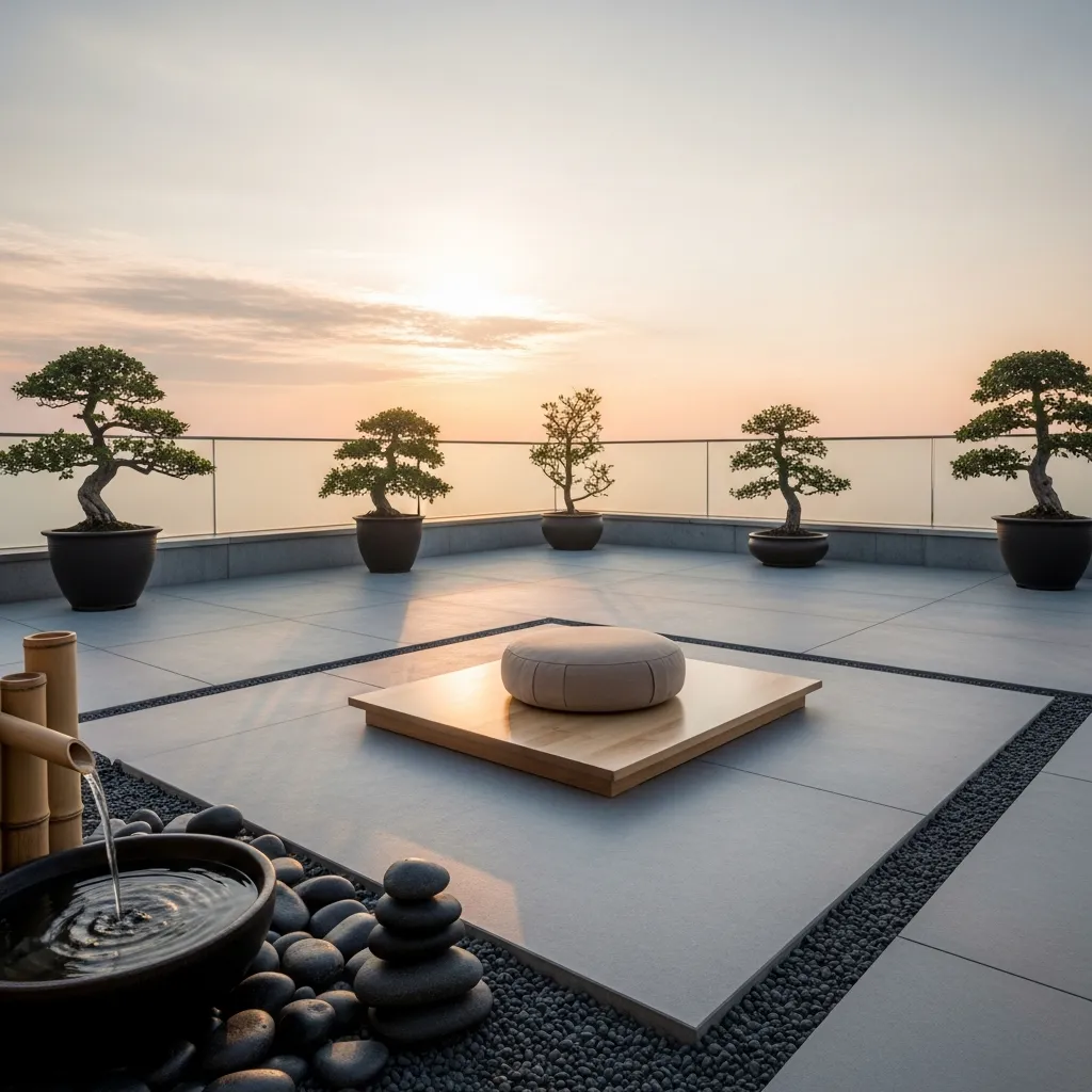 19 Dreamy Rooftop Seating Area Ideas to Inspire Your Space 11 10. Zen Meditation Space