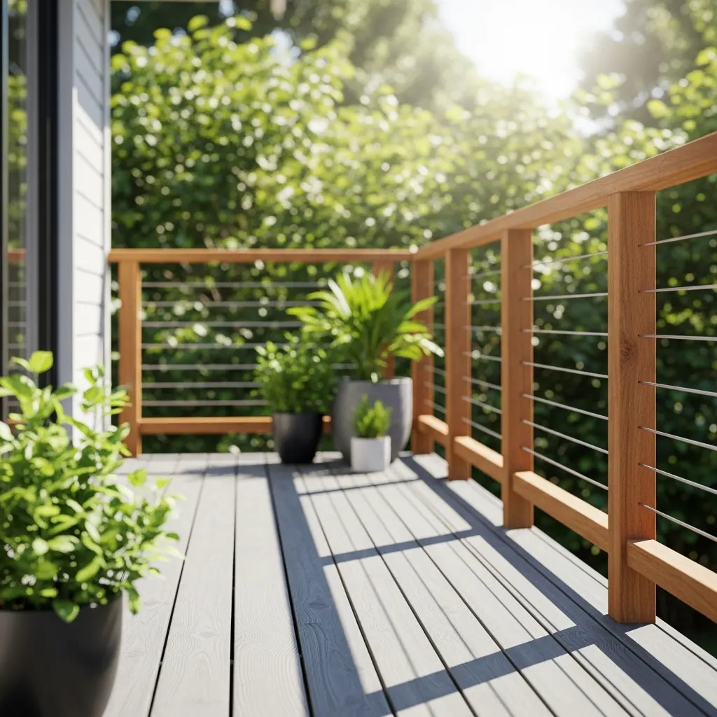 14. Ash Gray Decking with Chestnut Brown Railings