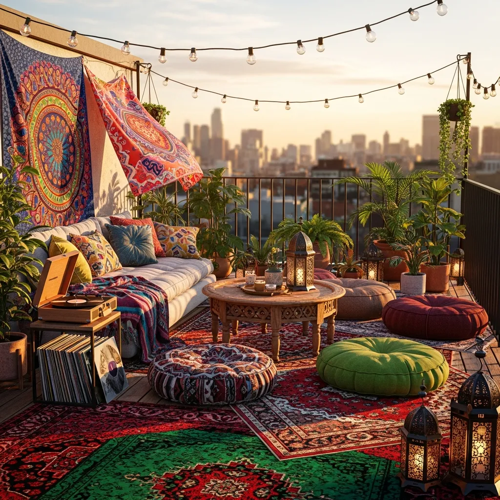 Top 27 Rooftop Deck Before and After Transformations: Inspiring Outdoor Oasis Ideas 8 7. Bohemian Rhapsody: A Colorful and Eclectic Design