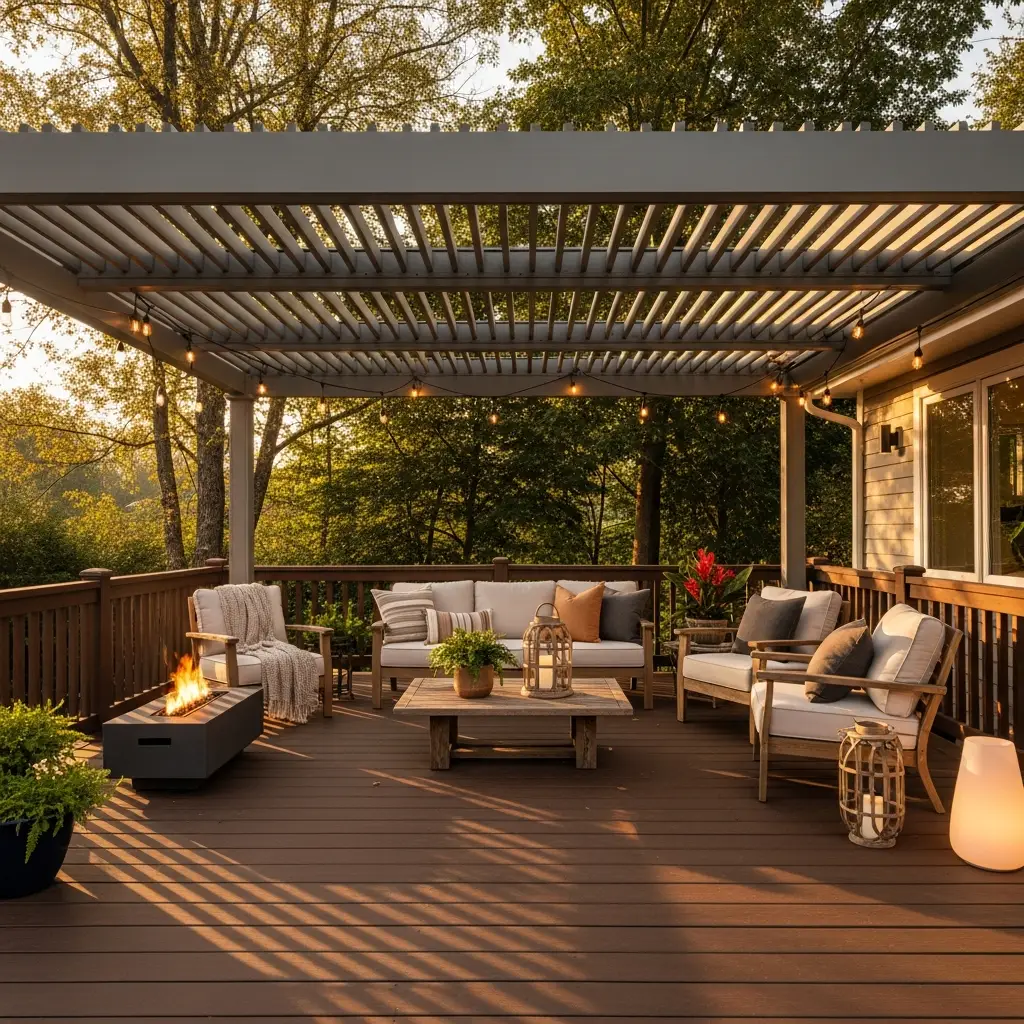 15. Chocolate Brown Deck with Dove Gray Pergola