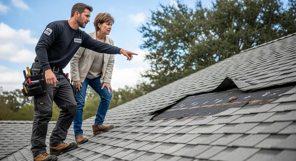 Is Roof Replacement Tax Deductible — What to Know 3 Roofing contractor inspecting a roof