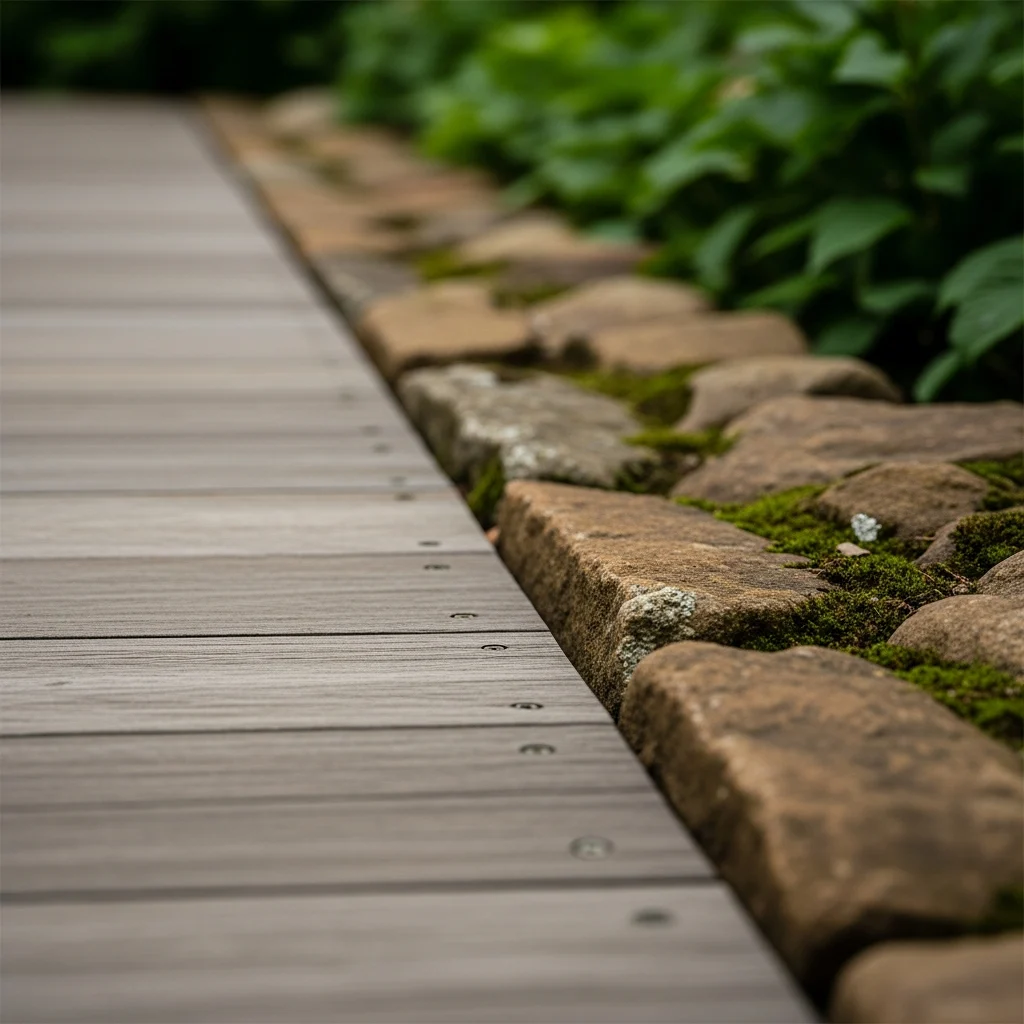 23. Grayish-Brown Deck with Brown Rock Border