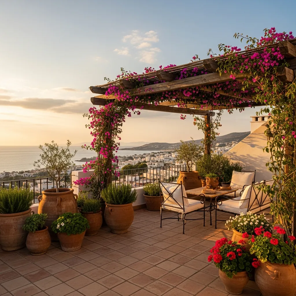Top 27 Rooftop Deck Before and After Transformations: Inspiring Outdoor Oasis Ideas 9 8. Mediterranean Escape: A Sunny Retreat