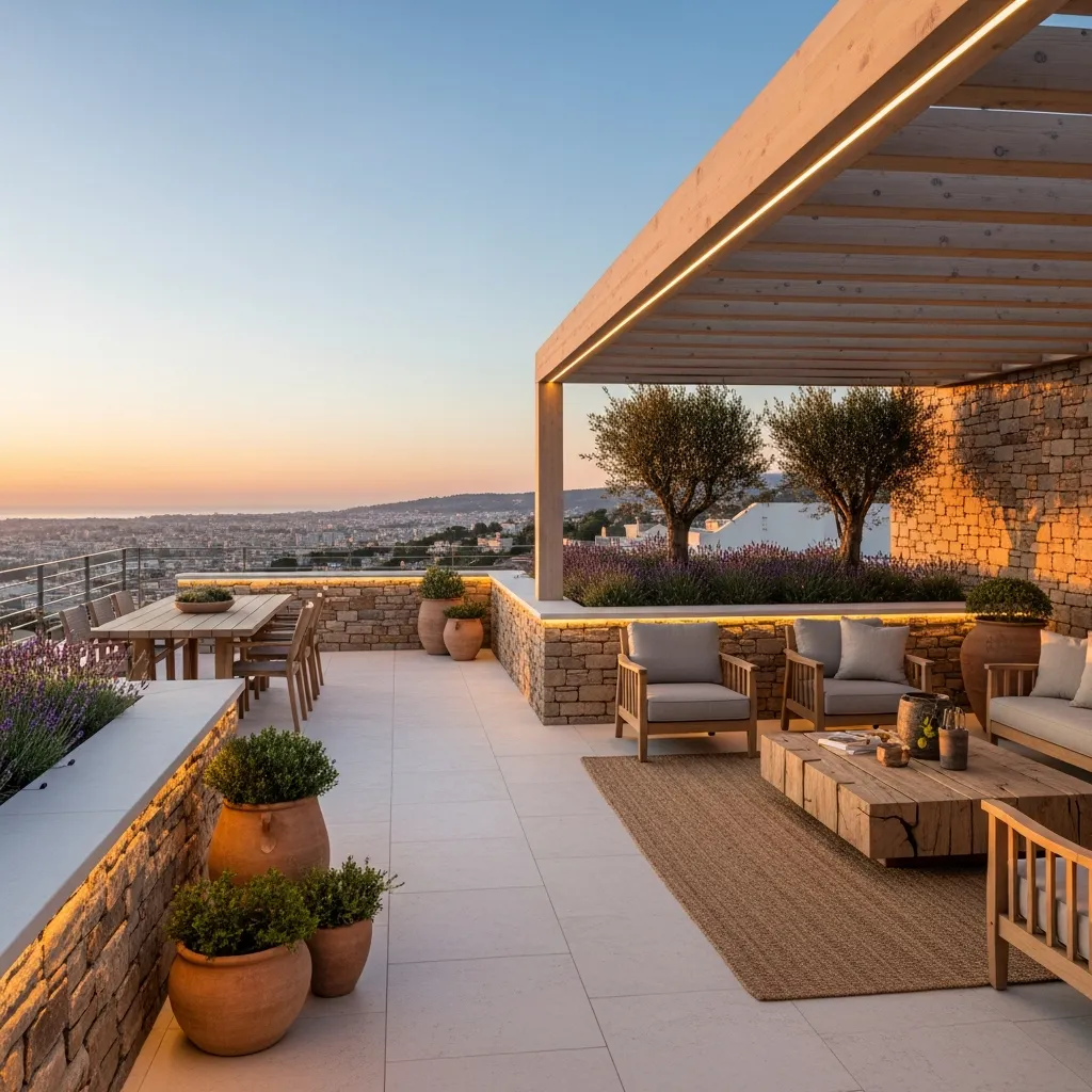 Top 27 Rooftop Deck Before and After Transformations: Inspiring Outdoor Oasis Ideas 22 21. Mediterranean Modern: Clean Lines and Warm Textures