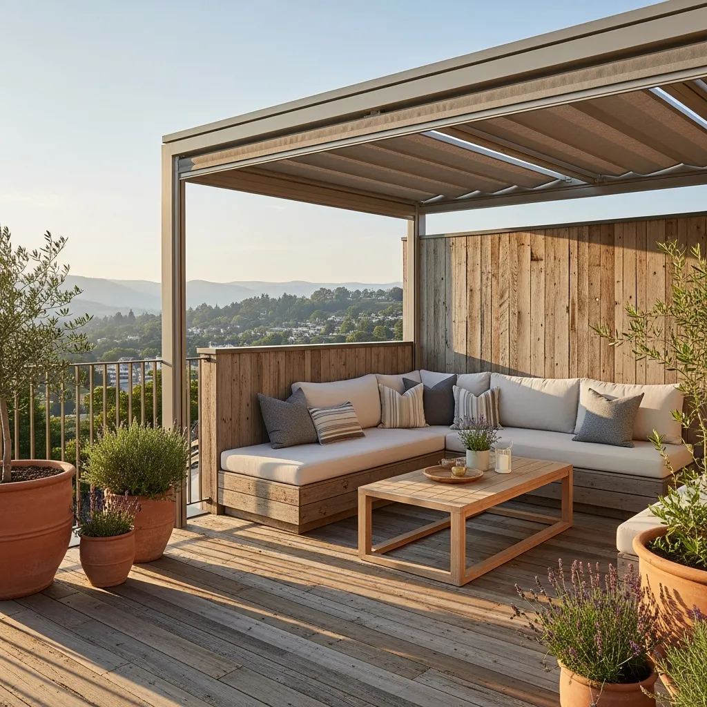 Top 27 Rooftop Deck Before and After Transformations: Inspiring Outdoor Oasis Ideas 10 9. Modern Farmhouse: A Rustic Yet Refined Space