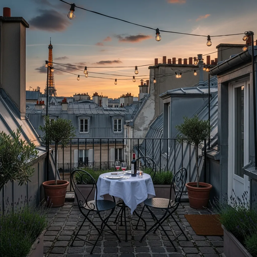 Top 27 Rooftop Deck Before and After Transformations: Inspiring Outdoor Oasis Ideas 17 16. Parisian Chic: A Romantic and Elegant Space