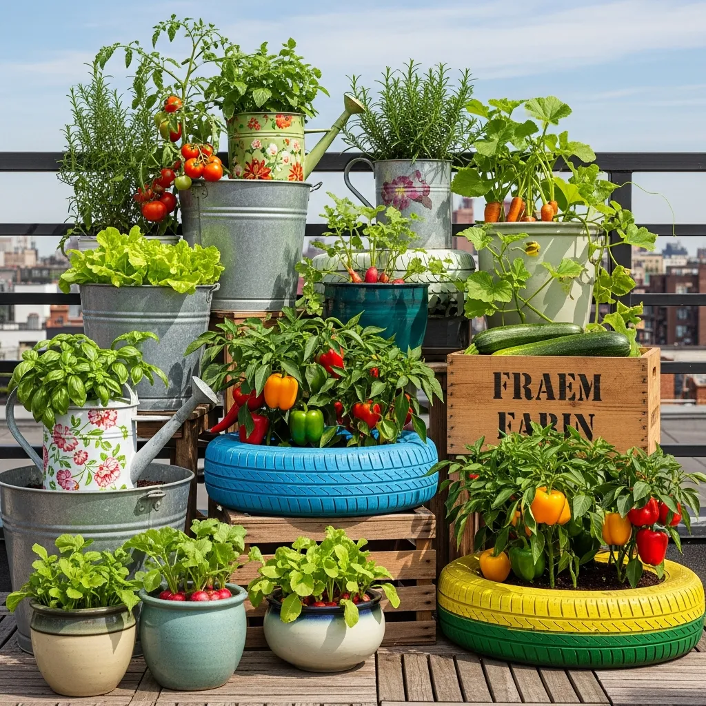 7. Repurposed Container Garden